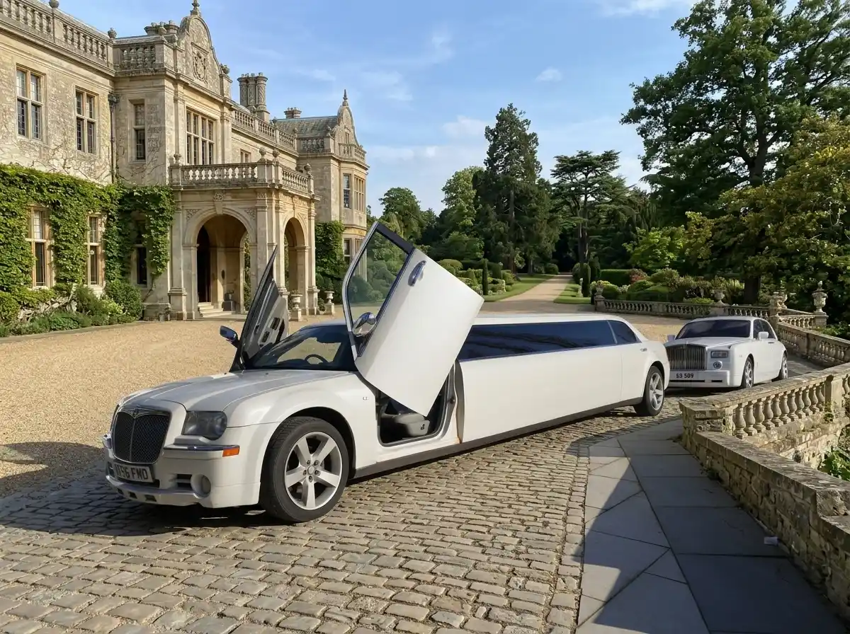 doors open and left view of chrysler limo